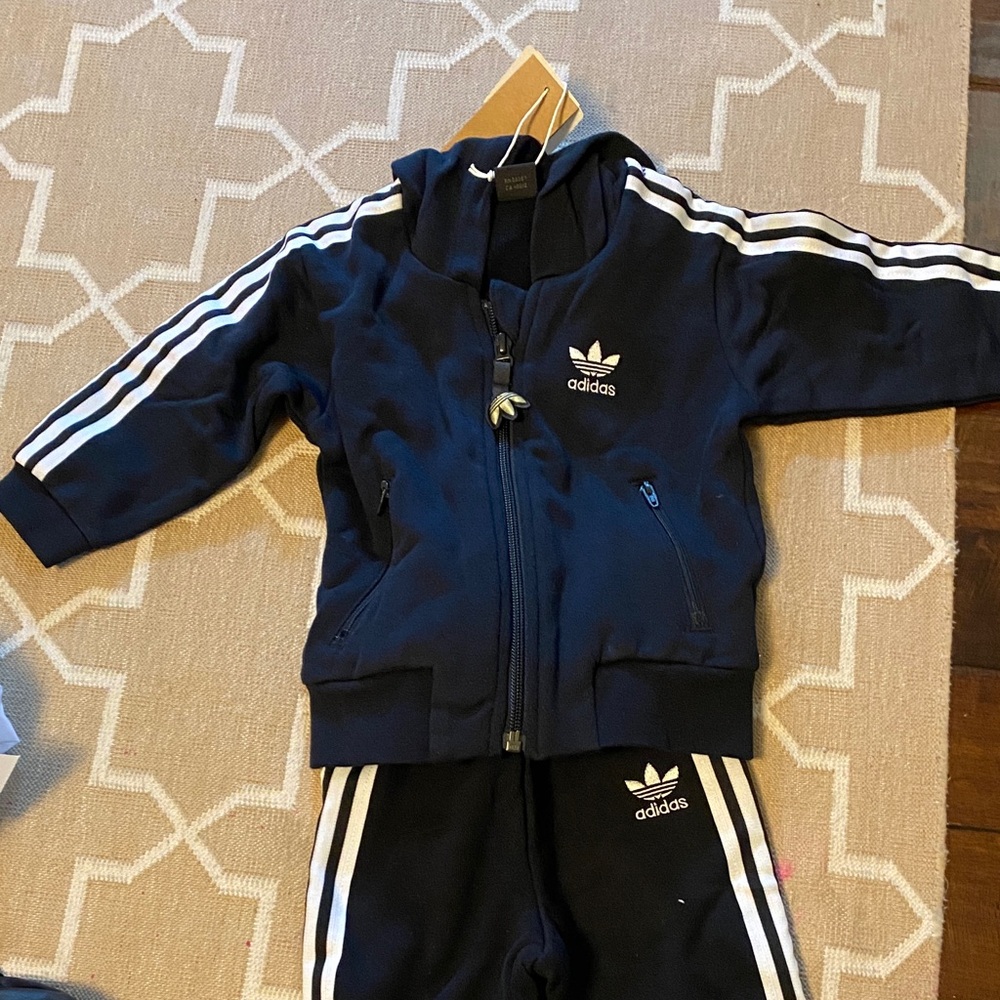 Adidas Baby Black and White Classic Tracksuit